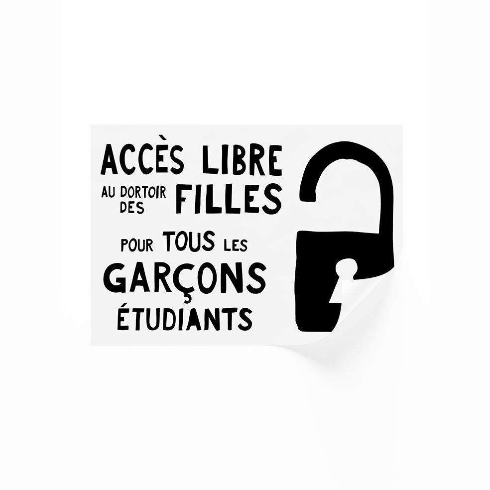 Accès Libre Au Dortoir De Filles Por Tous Les Garçons Ètudiants Poster