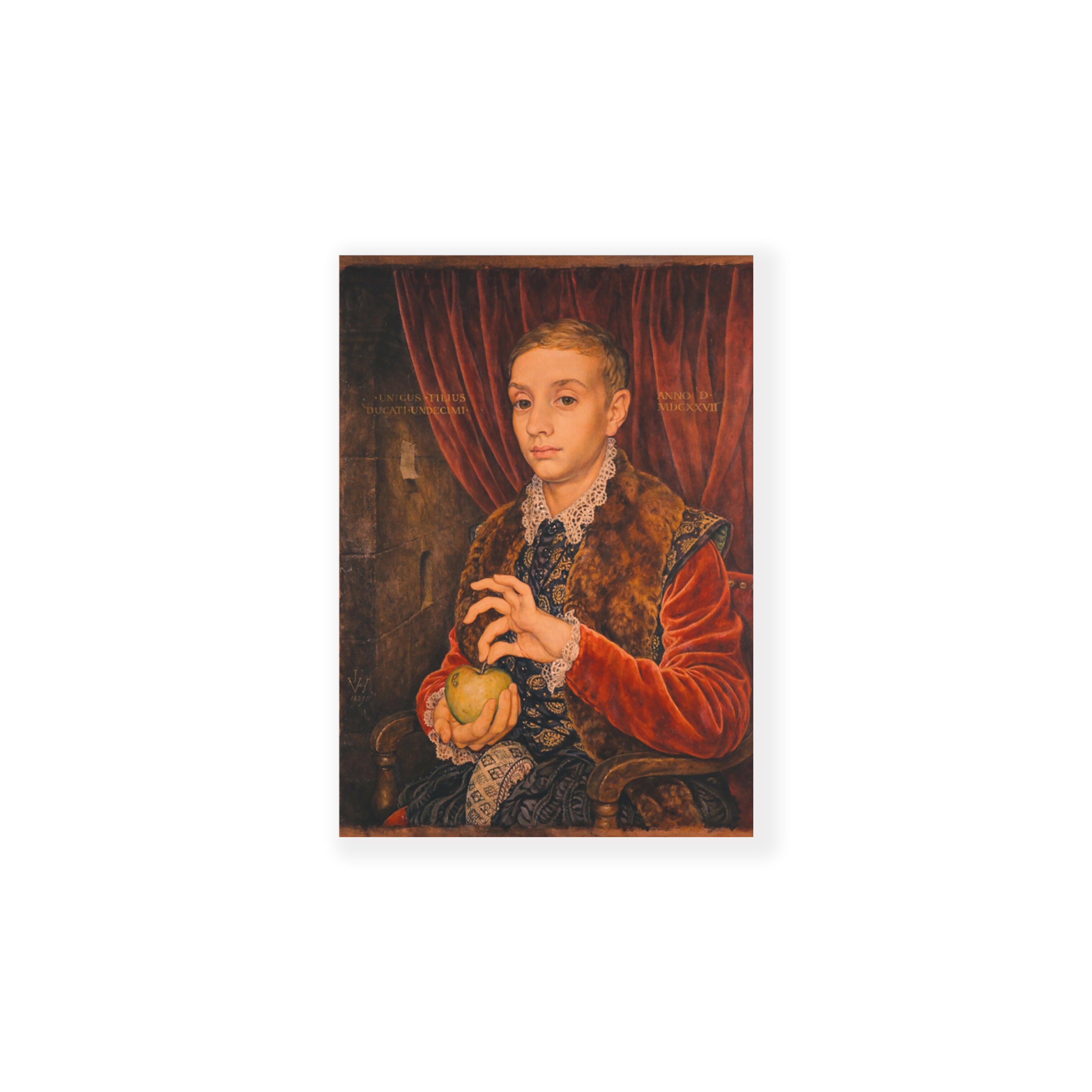 Boy With Apple Canvas | The Society Of The Crossed Keys