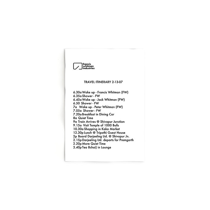 Travel Itinerary Card
