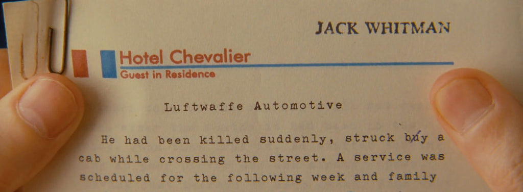 Hotel Chevalier Letterhead The Darjeeling Limited - Wes-Anderson.com
 - 2