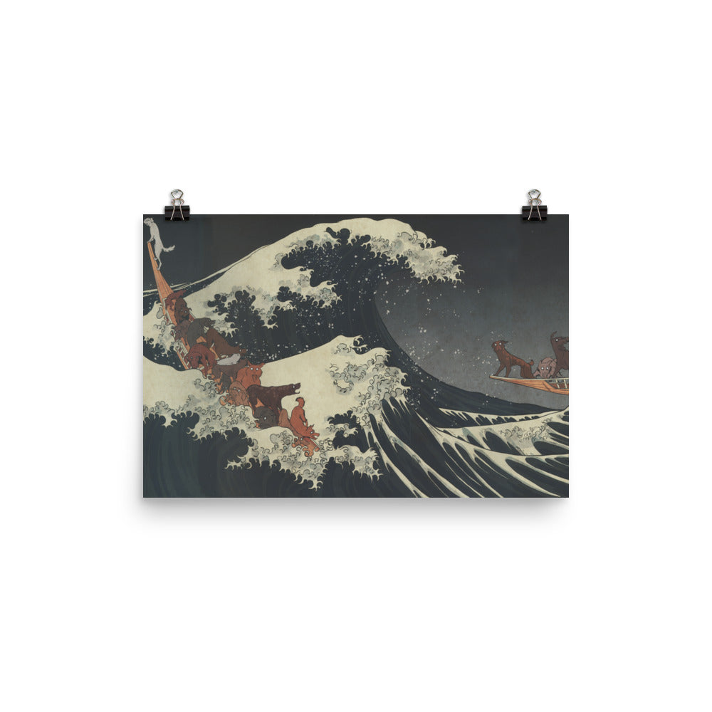The Great Wave Off Isle Of Dogs Poster